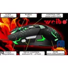 Weibo S10 herní optická 6-tlačítková myš s LED diodami - 3200 dpi