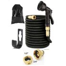 15metrová hadice postřikovače s hlavicí postřikovače v černé barvě