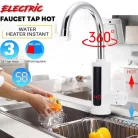 Okamžitý elektrický ohřívač vody s LED displejem v bílé barvě - 3000W