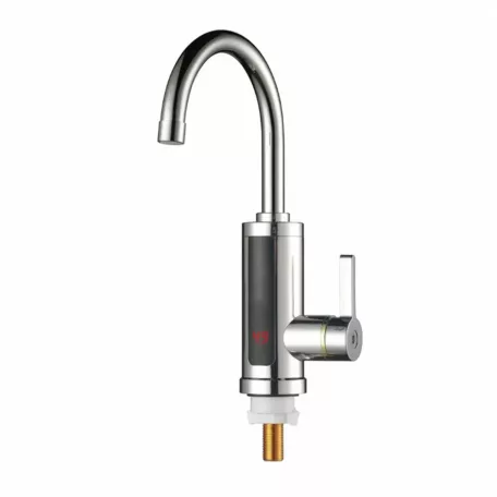 Okamžitý elektrický ohřívač vody s LED displejem v chromové barvě - 3000W