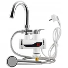 LED displejová baterie s okamžitým ohřívačem vody se sprchovou hlavicí v bílé barvě - 3000W