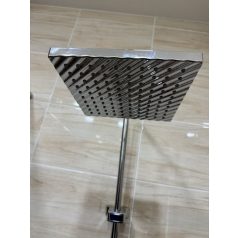 Hranatý měděný sprchový set s baterií - barva chrom