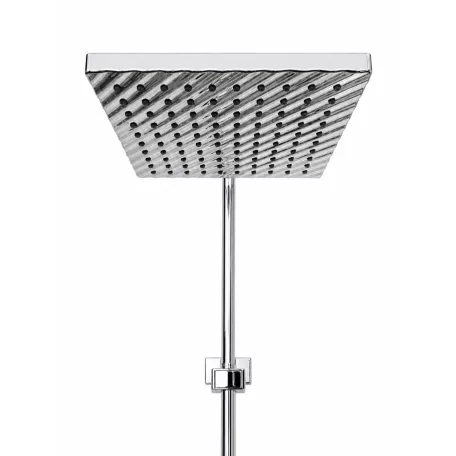 Hranatý měděný sprchový set s baterií - barva chrom