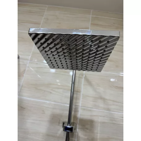 Hranatý měděný sprchový set s baterií - barva chrom