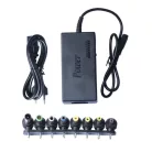 Univerzální nabíječka na notebook, 12-24 V, 7-zástrčkový typ 12V/15V/16V/18V/19V/20V/24V, černá barva