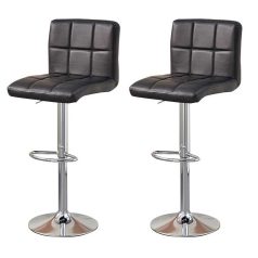   2 stylové výškově nastavitelné černé barové židle New York