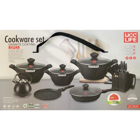 Sada nádobí UCC Life s granitovým povrchem - 32dílná