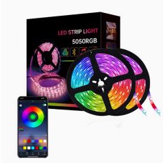   10-metrový 12V RGB LED pásek ovládaný WiFi s adaptérem (SMD 5050 LED)