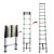 4,3 metrový skládací teleskopický kovový žebřík s 11 schody