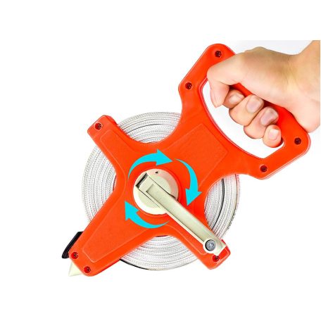 Krejčovský metr v kotouči s praktickými kleštěmi 100 metrový