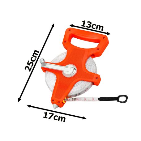 Krejčovský metr v kotouči s praktickými kleštěmi 50 metrový