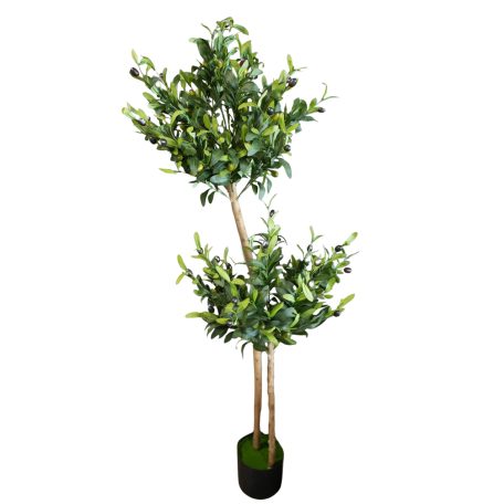 150 cm-ový dvojitý umělý olivovník v květináči