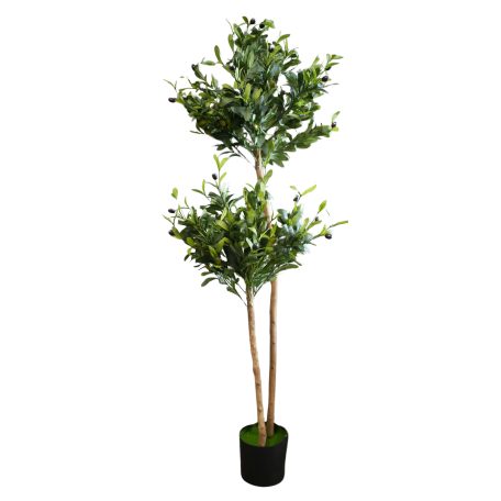 150 cm-ový dvojitý umělý olivovník v květináči