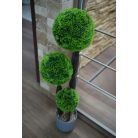 Umělá zimostráz ve tvaru koule s květináčem - 3 kuličková