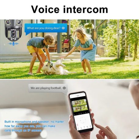 Profesionální venkovní kamera (Wi-Fi), se třemi čočkami, funkcí nočního vidění, 10x přiblížením, detekcí pohybu, bezplatnou aplikací