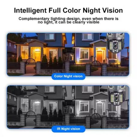 Profesionální venkovní kamera (Wi-Fi), se třemi čočkami, funkcí nočního vidění, 10x přiblížením, detekcí pohybu, bezplatnou aplikací