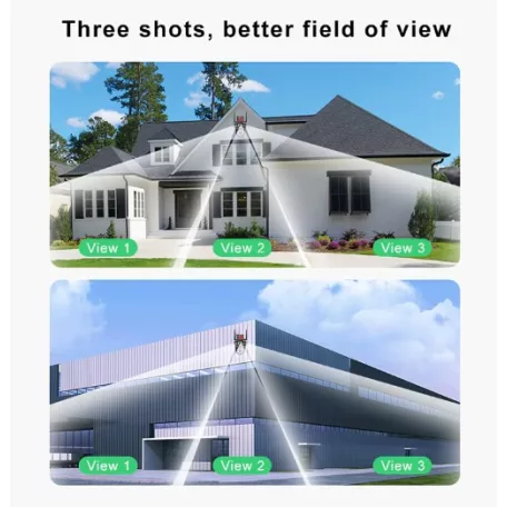 Profesionální 12 MP venkovní kamera (Wi-Fi), se třemi čočkami, funkce nočního vidění, 10x zoom, detekce pohybu, bezplatná aplikace