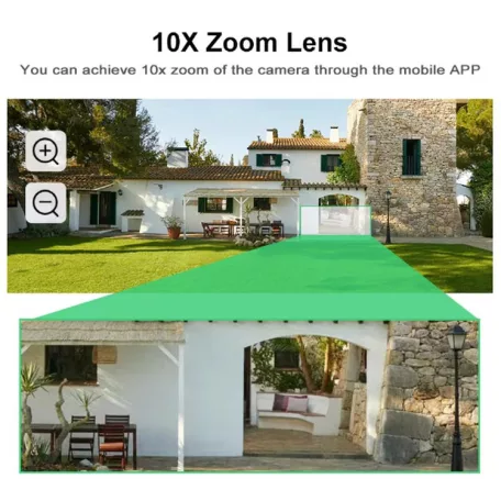Profesionální 12 MP venkovní kamera (Wi-Fi), se třemi čočkami, funkce nočního vidění, 10x zoom, detekce pohybu, bezplatná aplikace