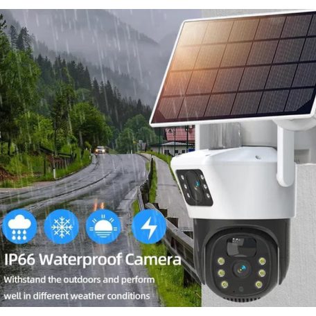 Solárně napájená 5 MP vnější vodotěsná (Wi-Fi), otočná venkovní kamera s funkcí automatického sledování - 8 ZOOM