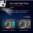 Solárně napájená 5 MP vnější vodotěsná (Wi-Fi), otočná venkovní kamera s funkcí automatického sledování - 8 ZOOM