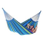 Houpací síť z pevného materiálu - modrá, žlutá, zelená - 280 cm x 150 cm