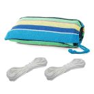 Houpací síť z pevného materiálu - modrá, žlutá, zelená - 280 cm x 150 cm