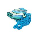 Houpací síť z pevného materiálu - modrá, žlutá, zelená - 280 cm x 150 cm