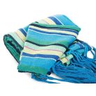 Houpací síť z pevného materiálu - modrá, žlutá, zelená - 280 cm x 150 cm