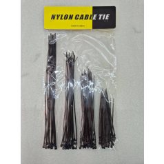   Stahovací pásky 25 x 250 mm, 25 x 200 mm, 25 x 150 mm, 25 x 100 mm - 100 ks, černá