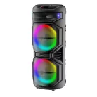 Velký přenosný párty reproduktor se 2 mikrofony a světly - 1000 W PMPO