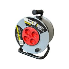   20 metrový prodlužovací kabel s kovovým bubnem a 4 zásuvkami, 2x2,5 mm
