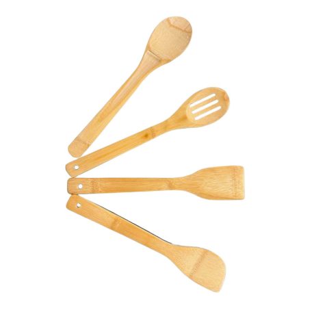 4-dílná sada kuchyňského nádobí z bambusu