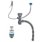 Elegantní multifunkční kuchyňský dřez Detroit z nerezavějící oceli s dvojitým kohoutkem, myčkou sklenicí, LED displejem a prkénkem na krájení - 75 cm x 45 cm