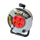 20 metrový prodlužovací kabel s kovovým bubnem a 4 zásuvkami, 2x2,5 mm