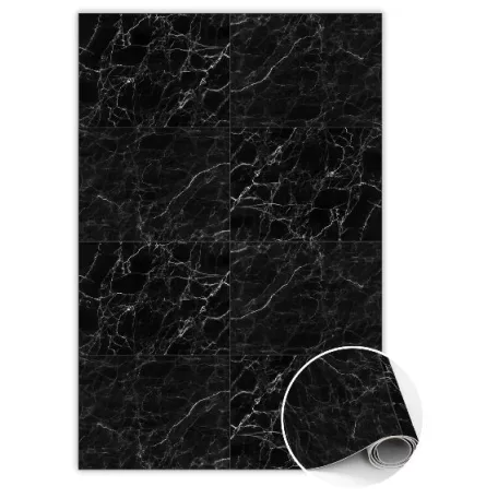 3 m x 60 cm-ový samolepící PVC panel s černým mramorovým vzorem v roli