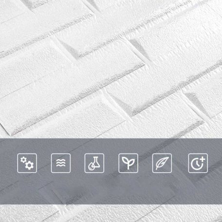 Chicago 3D nástěnný panel z bílých cihel (70 x 77 cm)