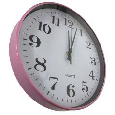   30 cm-ové stylové kulaté bílé nástěnné hodiny s jasně viditelným ciferníkem