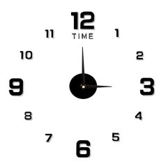 Dekorativní nástěnné hodiny s černými čísly