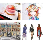 120-dílná sada fixů s organizérem