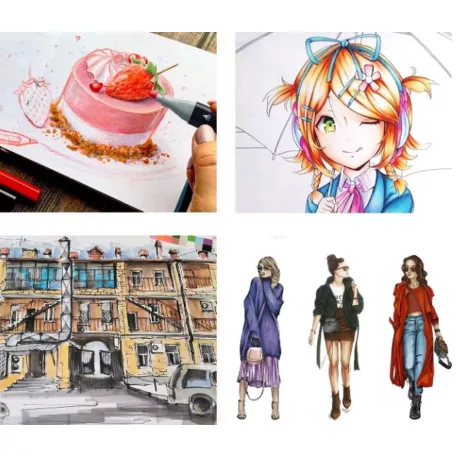 120-dílná sada fixů s organizérem