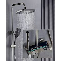   Čtvercová elegantní termostatická sprchová souprava s displejem teploty - prémiová edice