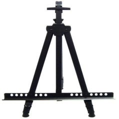   Malířský, skládací, nastavitelný kovový stojan v černé barvě - 52-150 cm