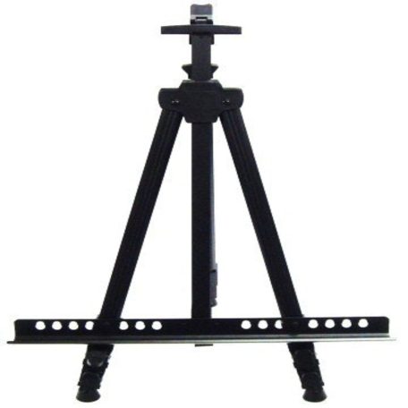 Malířský, skládací, nastavitelný kovový stojan v černé barvě - 52-150 cm