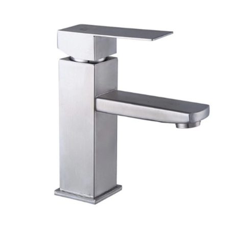 Jednopáková umyvadlová baterie stříbrné barvy