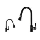 Jednopáková černá nerezová dřezová baterie s výsuvnou hlavicí