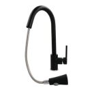 Jednopáková černá nerezová dřezová baterie s výsuvnou hlavicí