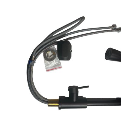 Jednopáková černá nerezová dřezová baterie s výsuvnou hlavicí