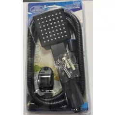 Elegantní černá sprchová hlavice s držákem