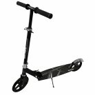 Skládací koloběžka v černé barvě - nastavitelná výška, brzdový systém zadních kol, silikonová kolečka