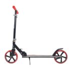 Skládací koloběžka v červené a černé barvě - nastavitelná výška, brzdový systém zadních kol, silikonová kolečka